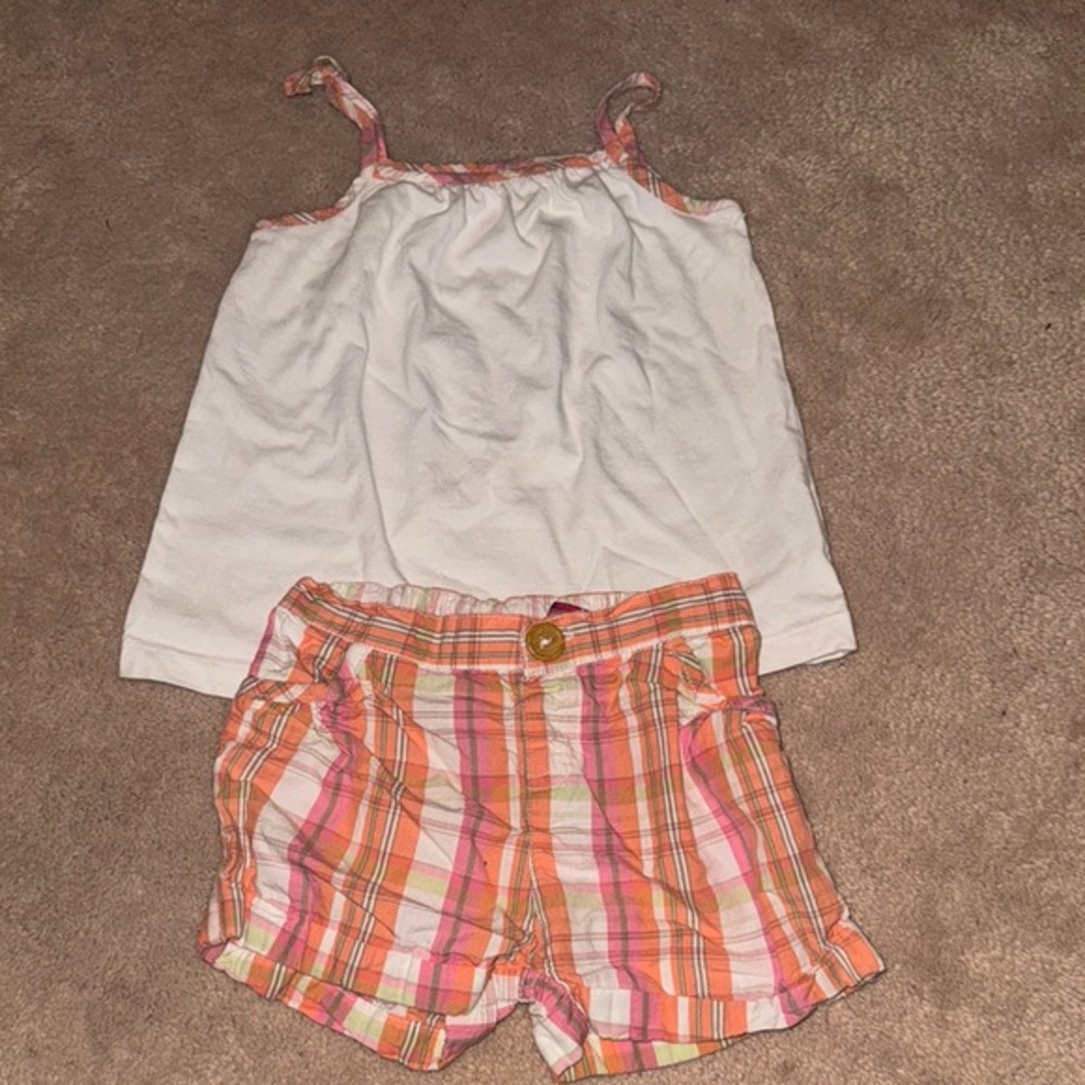 White and Pink Camisole with Spaghetti Straps